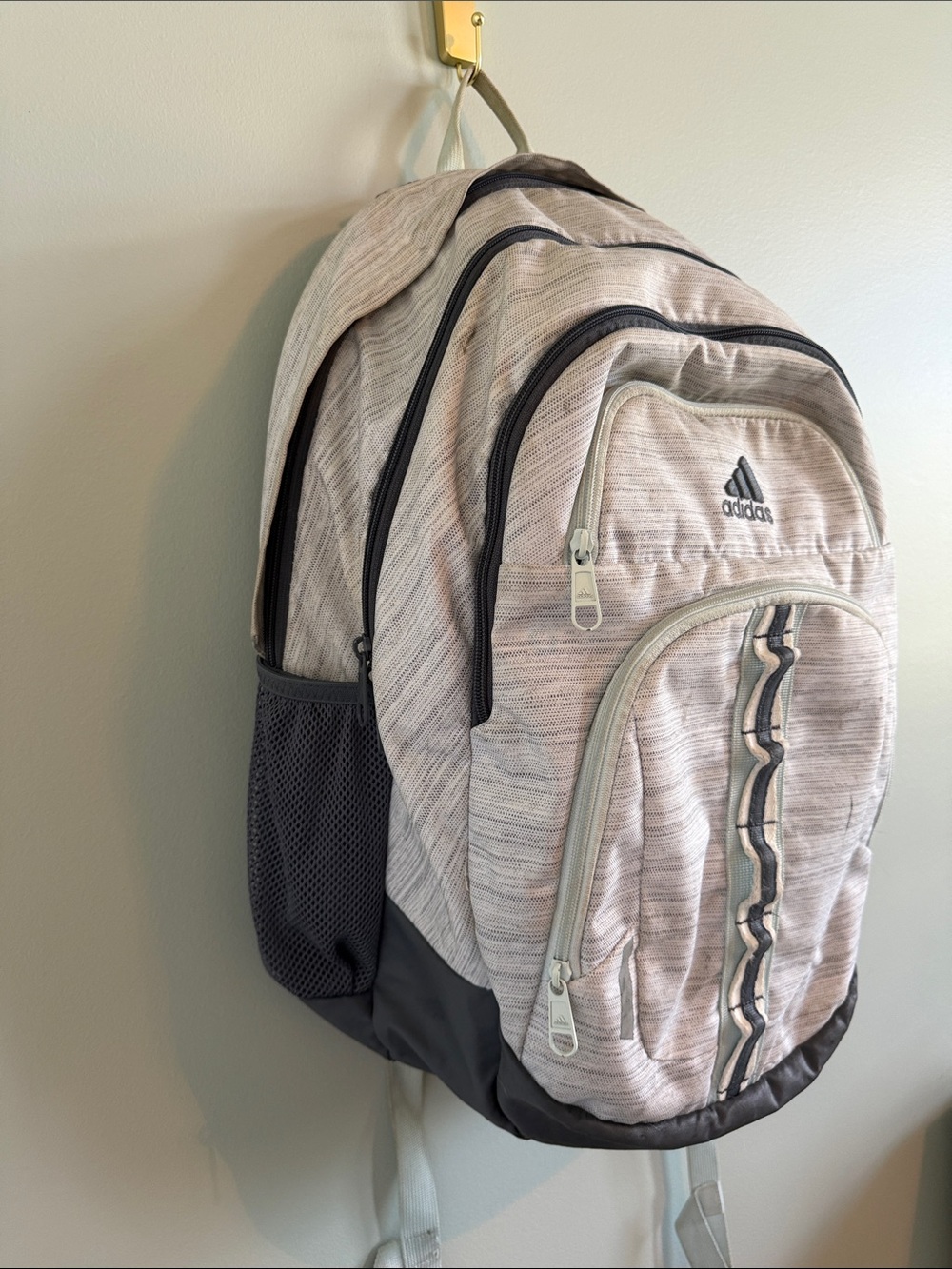 adidas Heather Gray and Black Multi-Pocket Backpack - Picture 3 of 13